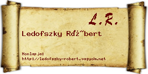 Ledofszky Róbert névjegykártya